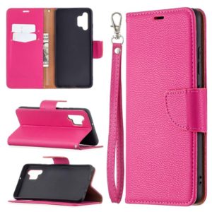 For Samsung Galaxy A32 4G Litchi Texture Pure Color Horizontal Flip Leather Case with Holder & Card Slots & Wallet & Lanyard(Rose Red) (OEM)