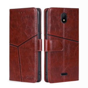 For Nokia C100 Geometric Stitching Horizontal Flip Leather Phone Case(Dark Brown) (OEM)