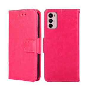 For Motorola Moto G42 4G Crystal Texture Leather Phone Case(Rose Red) (OEM)