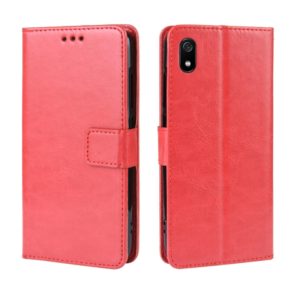 Retro Crazy Horse Texture Horizontal Flip Leather Case for Xiaomi Redmi 7A , with Holder & Card Slots & Photo Frame(Red) (OEM)