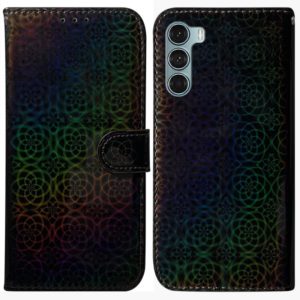 For Motorola Moto G200 5G / Edge S30 Colorful Magnetic Buckle Leather Phone Case(Black) (OEM)