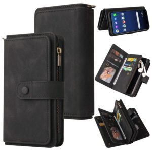 For LG G9 / Velvet Skin Feel PU + TPU Horizontal Flip Leather Case With Holder & 15 Cards Slot & Wallet & Zipper Pocket & Lanyard(Black) (OEM)