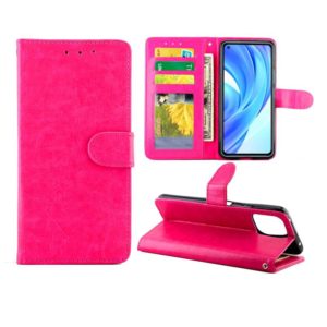 For Xiaomi Mi 11 Lite (4G/5G) Crazy Horse Texture Leather Horizontal Flip Protective Case with Holder & Card Slots & Wallet & Photo Frame(Magenta) (OEM)
