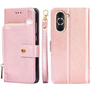 For Huawei nova 10 Zipper Bag Leather Phone Case(Rose Gold) (OEM)
