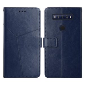 For TCL 10 SE Y Stitching Horizontal Flip Leather Phone Case(Blue) (OEM)