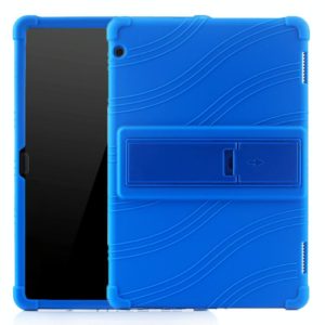 For Huawei MediaPad T5 Tablet PC Silicone Protective Case with Invisible Bracket(Dark Blue) (OEM)