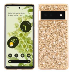 For Google Pixel 6 Pro Glitter Powder Shockproof TPU Protective Phone Case(Gold) (OEM)