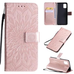 For Galaxy A51 Sun Print Horizontal Flip Protective Case with Holder & Card Slots & Wallet(Rose Gold) (OEM)