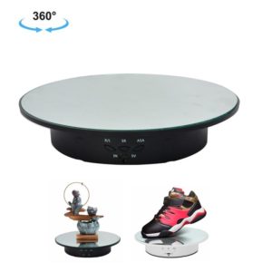 20cm USB Electric Rotating Turntable Display Stand Video Shooting Props Turntable for Photography, Load: 8kg(Black Mirror) (OEM)