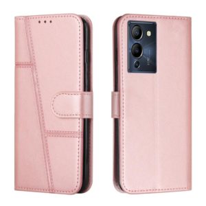 For Infinix Note 12 G96 Stitching Calf Texture Buckle Leather Phone Case(Pink) (OEM)