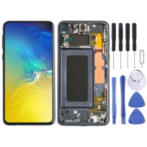 Original Super AMOLED LCD Screen Digitizer Full Assembly with Frame for Samsung Galaxy S10e (Black) (OEM)