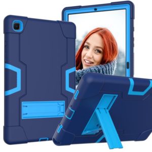 For Samsung Galaxy Tab A7 10.4 (2020) T500 Contrast Color Robot Shockproof Silicon + PC Protective Case with Holder(Navy Blue + Blue) (OEM)