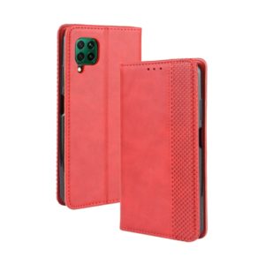 For Huawei P40 Lite / Nova 6 SE Magnetic Buckle Retro Crazy Horse Texture Horizontal Flip Leather Case with Holder & Card Slots & Photo Frame(Red) (OEM)