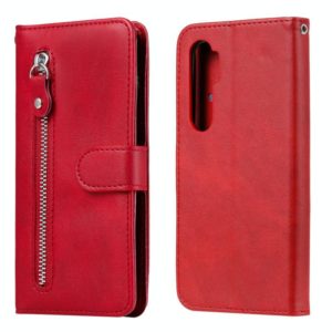 For Xiaomi Mi Note 10 Lite Fashion Calf Texture Zipper Horizontal Flip Leather Case with Stand & Card Slots & Wallet Function(Red) (OEM)