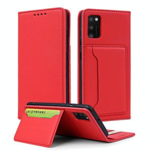 For Samsung Galaxy A41 Strong Magnetism Liquid Feel Horizontal Flip Leather Case with Holder & Card Slots & Wallet(Red) (OEM)