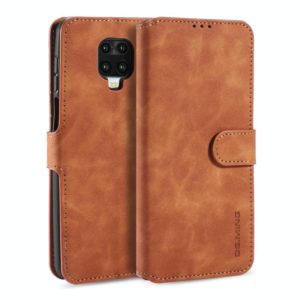 For Xiaomi Redmi Note 9S DG.MING Retro Oil Side Horizontal Flip Case with Holder & Card Slots & Wallet(Brown) (DG.MING) (OEM)