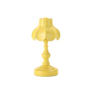 Retro Charging Table Lamp Bedroom Bed LED Eye Protection Light(LD05 Lotus Yellow) (OEM)