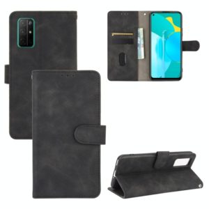 For Huawei Honor 30S Solid Color Skin Feel Magnetic Buckle Horizontal Flip Calf Texture PU Leather Case with Holder & Card Slots & Wallet(Black) (OEM)