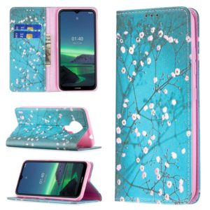 For Nokia 1.4 Colored Drawing Pattern Invisible Magnetic Horizontal Flip PU Leather Case with Holder & Card Slots & Wallet(Plum Blossom) (OEM)