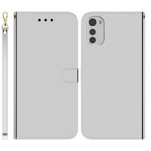 For Motorola Moto E32 Imitated Mirror Surface Leather Phone Case(Silver) (OEM)
