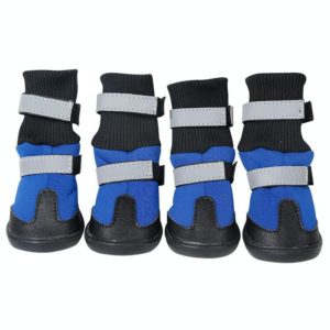 Pet Long-Tube Shoes Medium & Large Dogs Outdoor Wear-Resistant Snow Boots, Size: XL(Blue) (OEM)