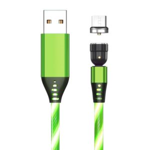 2.4A USB to Micro USB 540 Degree Bendable Streamer Magnetic Data Cable, Cable Length: 1m (Green) (OEM)