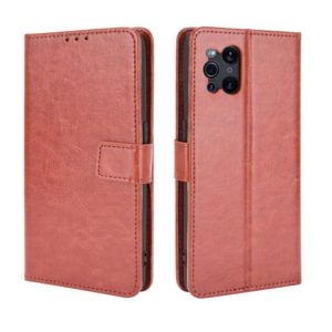 For OPPO Find X3 / Find X3 Pro Retro Crazy Horse Texture Horizontal Flip Leather Case with Holder & Card Slots & Lanyard(Brown) (OEM)