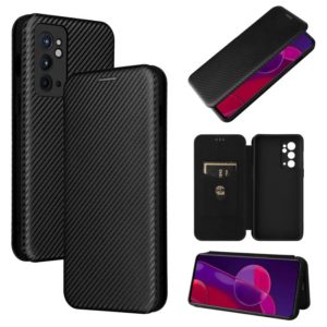 For OnePlus 9RT Carbon Fiber Texture Horizontal Flip Leather Phone Case(Black) (OEM)