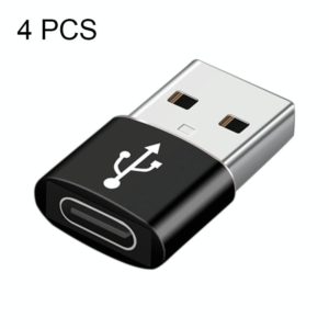 3 PCS USB-C / Type-C Female to USB 3.0 Male Aluminum Alloy Adapter, Support Charging & Transmission Data(Black) (OEM)