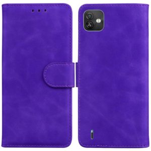 For Wiko Y82 Skin Feel Pure Color Flip Leather Phone Case(Purple) (OEM)
