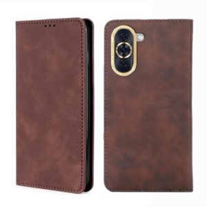 For Huawei nova 10 Skin Feel Magnetic Horizontal Flip Leather Phone Case(Dark Brown) (OEM)