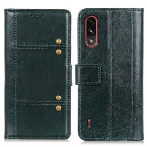 For Motorola Moto E7 Power Peas Crazy Horse Texture Horizontal Flip Leather Case with Holder & Card Slots & Wallet(Green) (OEM)