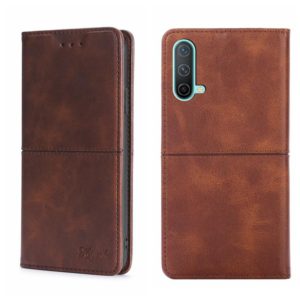For OnePlus Nord CE 5G Cow Texture Magnetic Horizontal Flip Leather Phone Case(Dark Brown) (OEM)