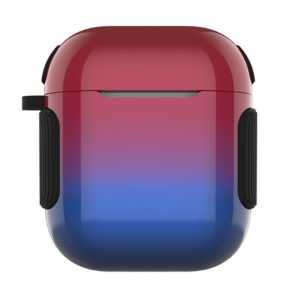 2 in 1 Varnish Colorful PC + TPU Earphone Case For AirPods 2 / 1(Red+Blue Gradient) (OEM)