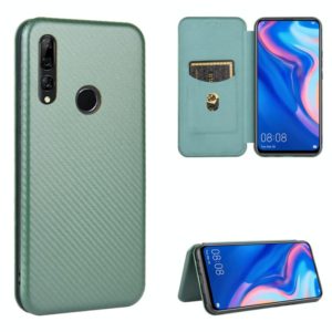 For Huawei P Smart Z / Y9 Prime (2019) Carbon Fiber Texture Horizontal Flip TPU + PC + PU Leather Case with Card Slot(Green) (OEM)