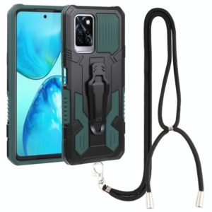 For Infinix Note 10 Pro Armor Warrior Shockproof PC + TPU Lanyard Phone Case(Green) (OEM)