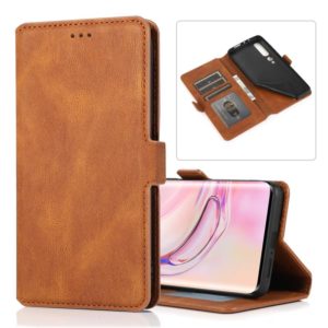 For Xiaomi Mi 10 Pro Retro Magnetic Closing Clasp Horizontal Flip Leather Case with Holder & Card Slots & Photo Frame & Wallet(Brown) (OEM)
