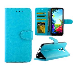 For LG K40S Crazy Horse Texture Leather Horizontal Flip Protective Case with Holder & Card Slots & Wallet & Photo Frame(Baby Blue) (OEM)