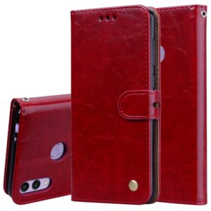Business Style Oil Wax Texture Horizontal Flip Leather Case for Huawei Honor 8C, with Holder & Card Slots & Wallet (Red) (OEM)