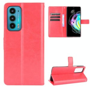 For Motorola Edge 20 Crazy Horse Texture Horizontal Flip Leather Case with Holder & Card Slots & Lanyard(Red) (OEM)