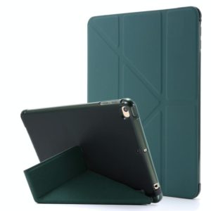 For iPad Mini 4 Airbag Deformation Horizontal Flip Leather Case with Holder(Dark Green) (OEM)