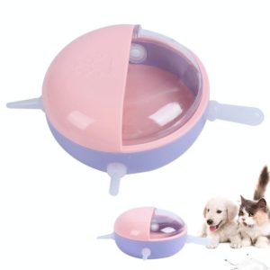 Multi-Mouth Pet Self-sucking Milk Bowl Feeders(Pink) (OEM)