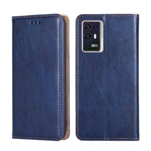 For ZTE Axon 30 Pro 5G Gloss Oil Solid Color Magnetic Leather Phone Case(Blue) (OEM)