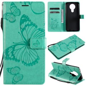 For Nokia 3.4 3D Butterflies Embossing Pattern Horizontal Flip Leather Case with Holder & Card Slot & Wallet(Green) (OEM)