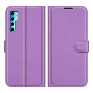 For TCL 20 Pro 5G Litchi Texture Horizontal Flip Protective Case with Holder & Card Slots & Wallet(Purple) (OEM)