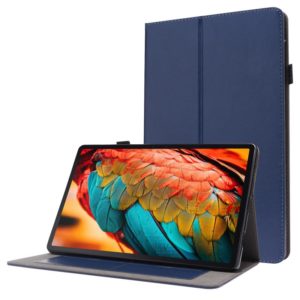 For Lenovo Tab P11 PU Leather Two Fold Bracket Style Flat Anti Falling Cover Protective Shell With Business Card Holder(Blue) (OEM)