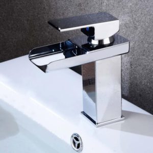 Bathroom Wide Mouth Faucet Square Sink Single Hole Basin Faucet, Specification: HT-81566 Electroplating Short Type (OEM)