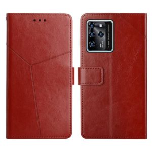 For ZTE Blade V30 Y Stitching Horizontal Flip Leather Phone Case(Brown) (OEM)
