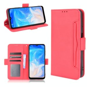 For Doogee N40 Pro Skin Feel Calf Pattern Horizontal Flip Leather Case with Holder & Card Slots & Photo Frame(Red) (OEM)