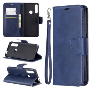 Retro Lambskin Texture Pure Color Horizontal Flip PU Leather Case for Huawei P Smart Z, with Holder & Card Slots & Wallet & Lanyard(Blue) (OEM)